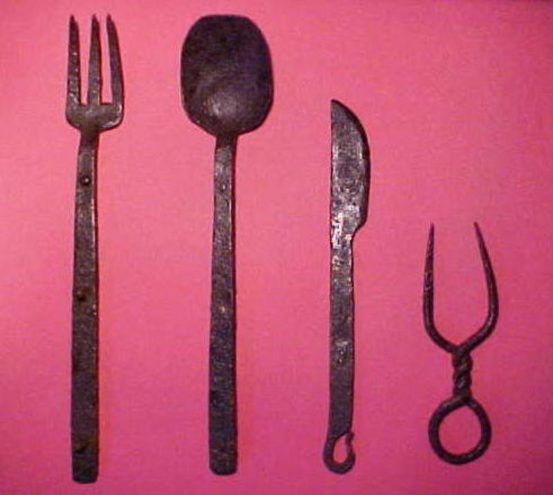 Revolutionary Period Hand-Forged Eating Utensils