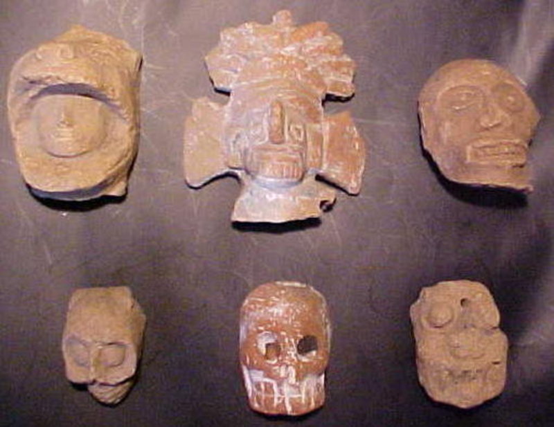 Pre-Columbian Ceramic Heads from Mexico Ex.Heflin