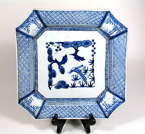 Japanese Blue & White Arita Dish / Plate