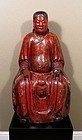 Important 16th C. Chinese Lacquered Wood Taoism Deity