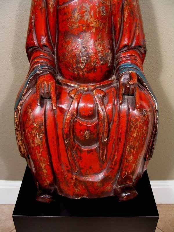 Important 16th C. Chinese Lacquered Wood Taoism Deity