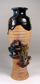 Tall Sumida Gawa Vase, Meiji