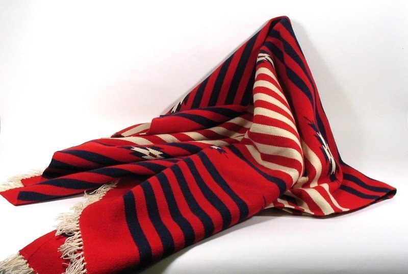 Large Vintage Native American Chimayo Wool Blanket