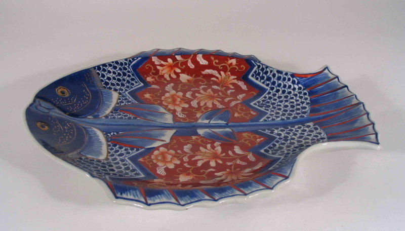 Japanese Imari Double Fish Plate, Meiji
