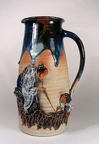 Large Japanese Sumida Tankard, Early 20th C.