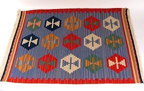 Vintage Hand Woven South American Wool Rug