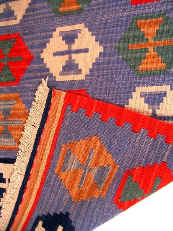 Vintage Hand Woven South American Wool Rug