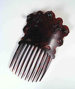 Chinese Export Tortoise Shell Comb, 19th C.