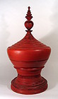 Burmese Red Lacquer Offering Vessel, Hsun-ok