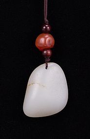 Chinese White Jade Toggle, Qing