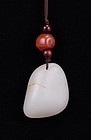 Chinese White Jade Toggle, Qing