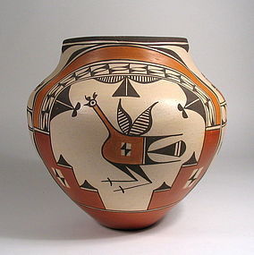 Large Zia Pottery Olla, Elizabeth Medina