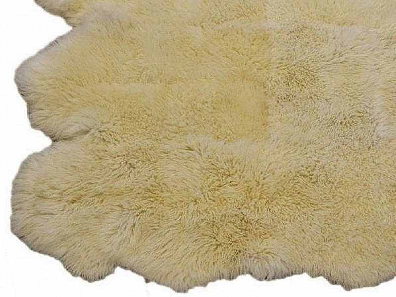 Large White Llama Fur Rug