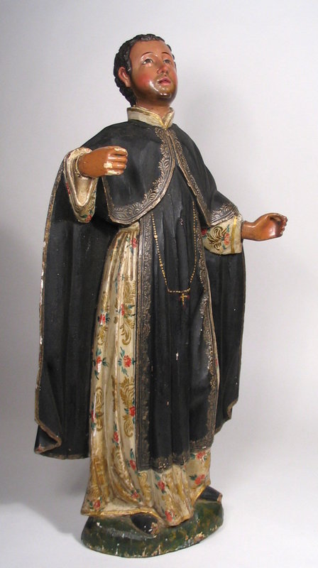 Large 18th C. Peruvian Santo, Saint Martin De Porres