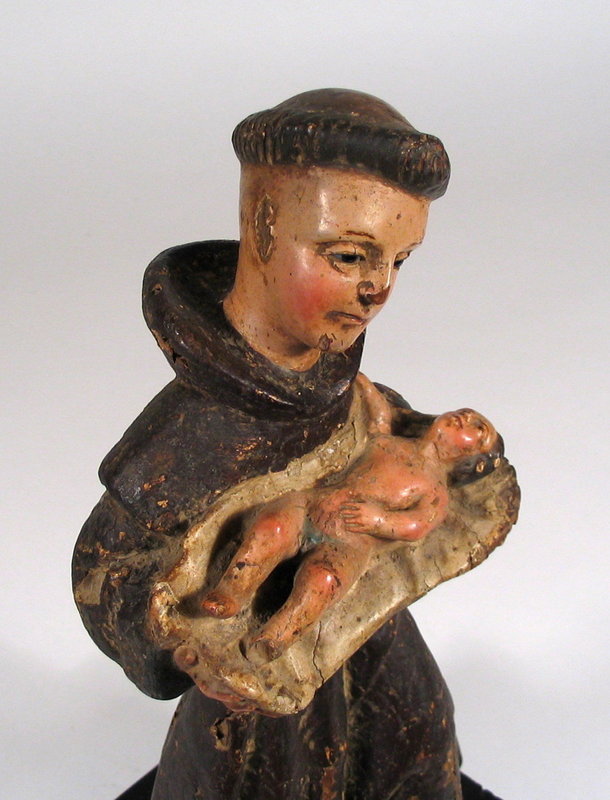 18th C. Spanish Colonial Santo, St. Anthony with Christ Child