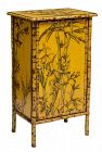 Vintage Yellow Chinese Bamboo Cabinet