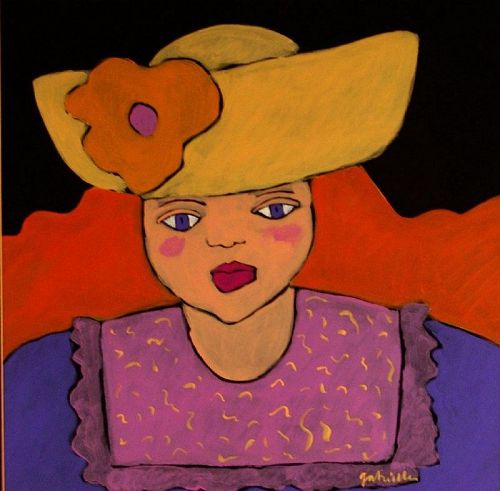 “The English Girl,” Painting by Gabrielle Denton, Original Gouache