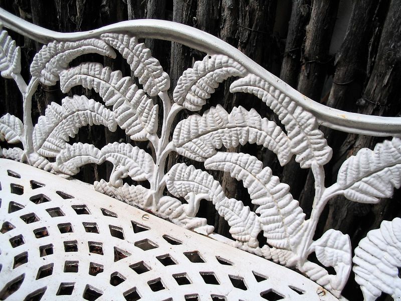 Early Cast Iron Fern Pattern Garden Bench