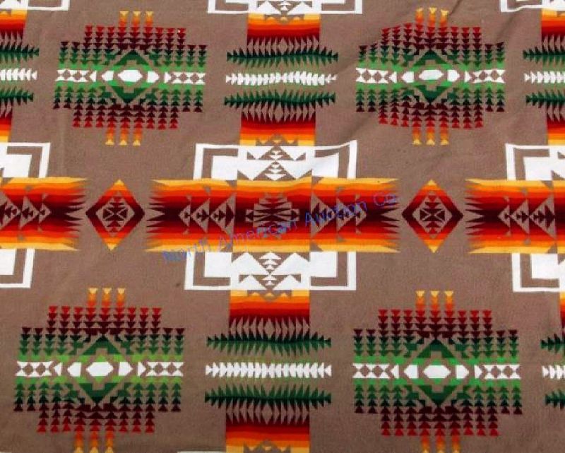 Large Pendleton Indian Pattern Wool Blanket, Beaver State