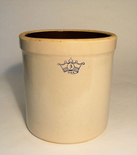 Large, Vintage Roseville Stoneware Crock