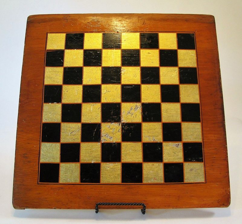 Vintage Wood Checkers Game Board