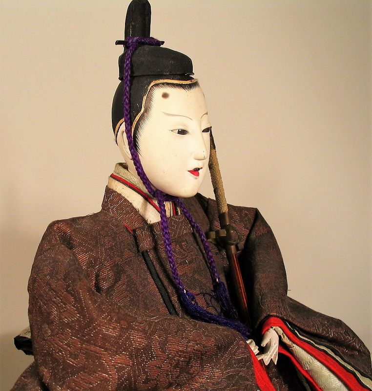 Antique Japanese Emperor and Empress Hina Dolls, Meiji