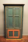 Early New England Corner Cupboard in Original Blue Paint