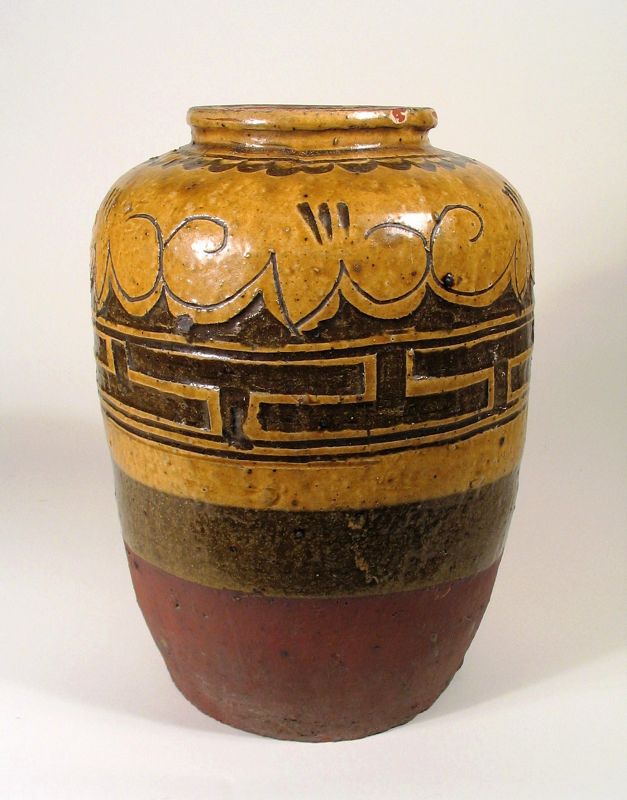 Handsome Chinese Red Clay Oil Jar, 19th C.