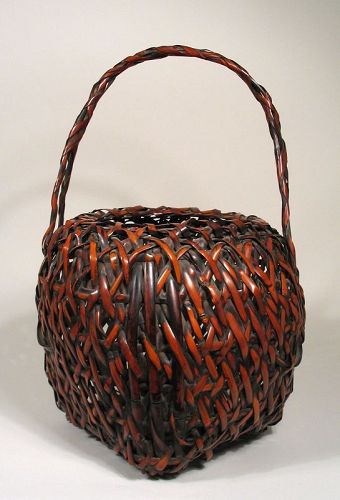 Japanese Bamboo Ikebana Basket, Meiji Period