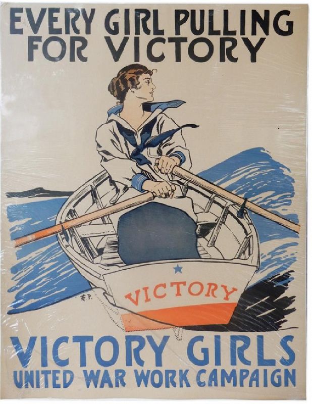 WWI Lithographic Poster, Victory Girl