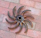 14" Cast Iron Rotary Farm Implement, Industrial and Garden Art