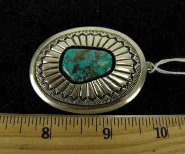 Navajo Sterling &amp; Turquoise Pendant by Ernest Bilagody