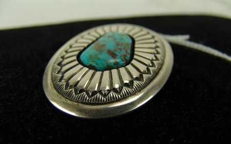 Navajo Sterling &amp; Turquoise Pendant by Ernest Bilagody
