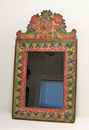 Spanish Colonial Painted Metal Mirror