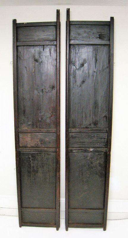 Pair of Tall, Heavily Carved Chinese Doors, Early 19th C.
