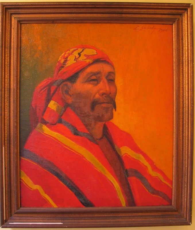 “South American Man,” Mid-Century Oil-On-Canvas, Signed L. Szody