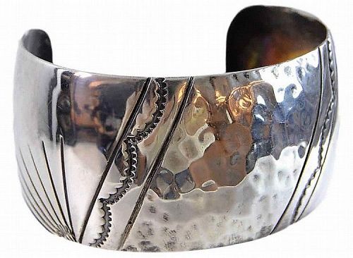 Navajo Silver Cuff Bracelet, Roger Francisco