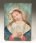 Antique Mexican Painted Tin Retablo - El Alma de Maria