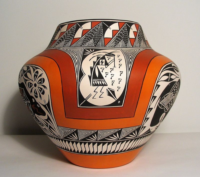 Large Acoma Pottery Jar, Signed R.T.P.