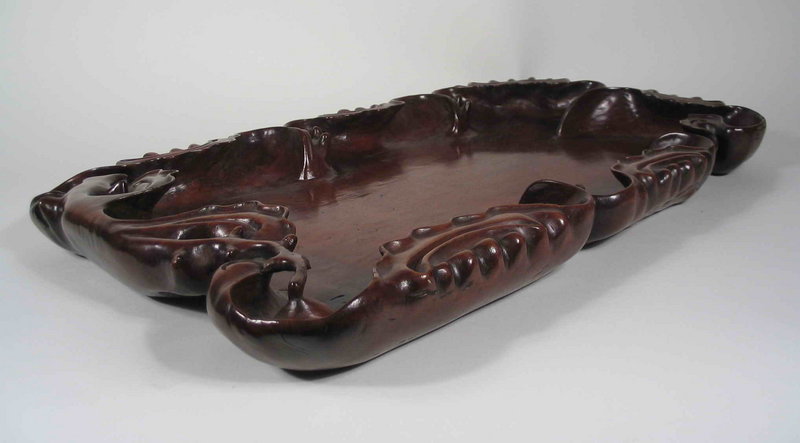 Fine Carved Longyan Wood Tray