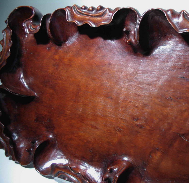 Fine Carved Longyan Wood Tray