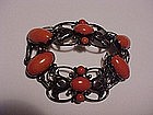 GEORG JENSEN ART NOUVEAU BRACELET WITH CORAL