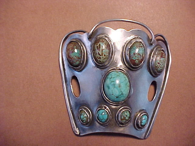 MODERNIST ART SMITH SILVER TURQUOISE HAIR CLIP