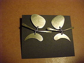 MODERNIST ED WIENER STERLING EARRINGS