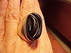 BURLE MARX STERLING AND CARVED ONYX RING
