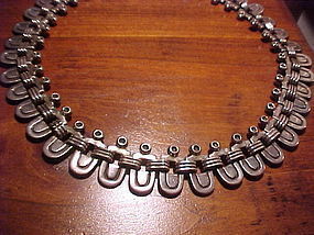 HECTOR AGUILAR 940 SILVER HALF OVAL LINK NECKLACE