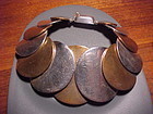 HECTOR AGUILAR SILVER AND COPPER DISCS BRACELET