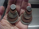 HECTOR AGUILAR SILVER AND COPPER DISCS EARRINGS