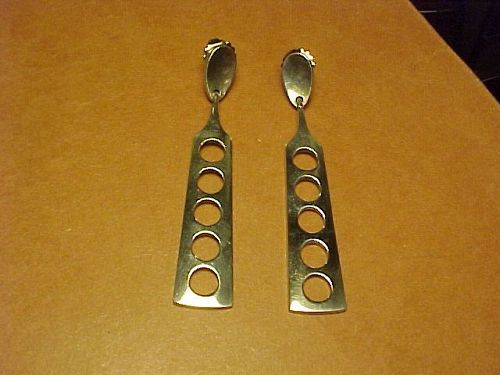 EARLY HANS HANSEN DENMARK LONG STERLING EARRINGS