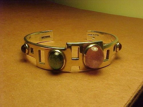 VINTAGE HAROLDO BURLE MARX 950 SILVER MULTI GEM BRACELET